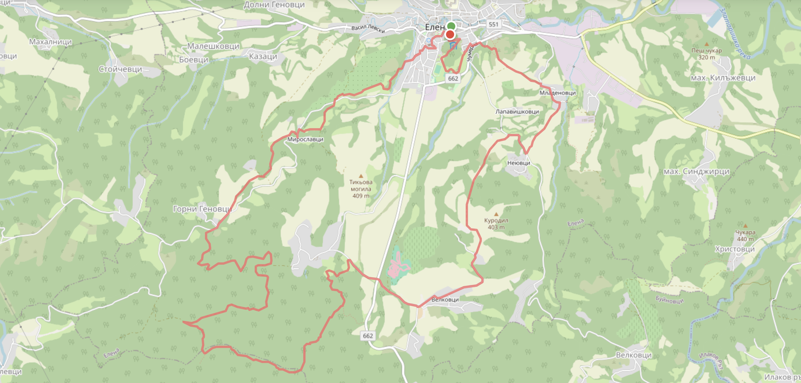 Карта на трасе 21 км